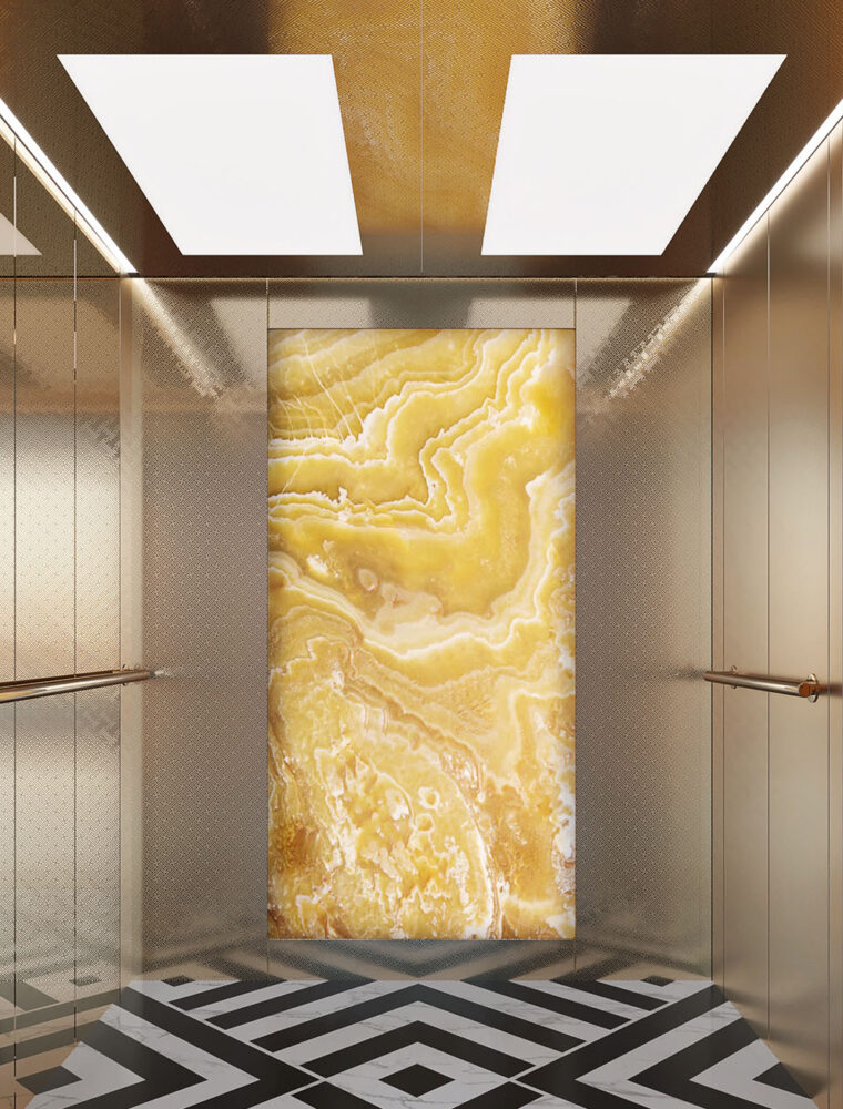 Gold Stainless Steel With Two LED Light Pannels