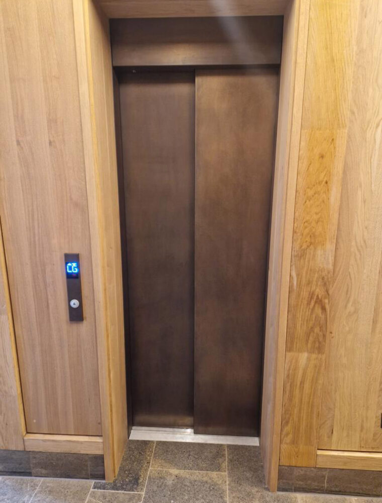 Side Opening Rustic Bronze Lift Doors