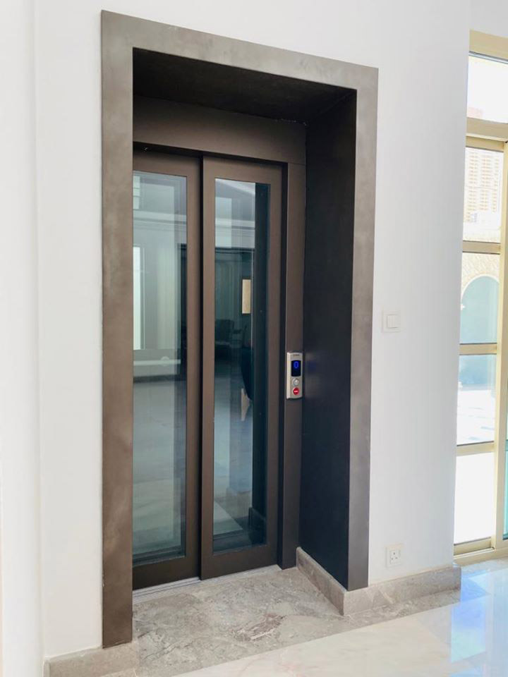 Side opening Brown Powder Coated Frame With Glass Pannels