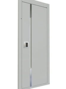 Single Panel Square Handle Strip Visual Swing Door
