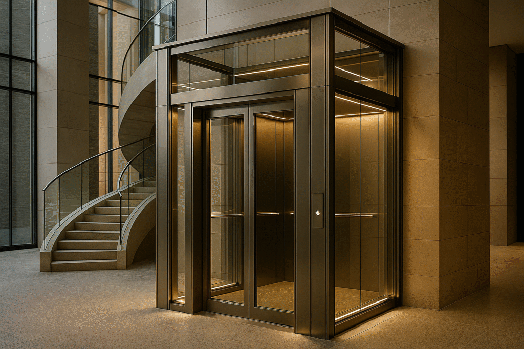 building lift installation with restricted space