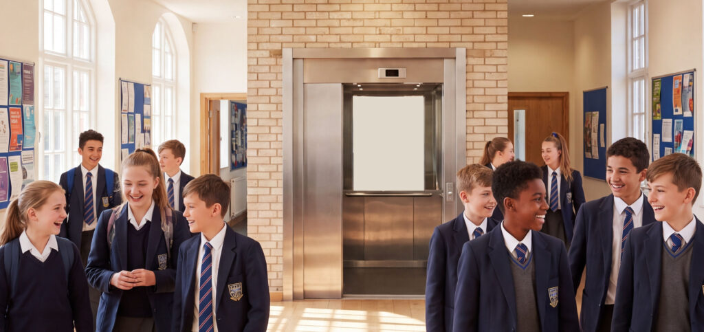 education building lift lift services for education buildings, modernisations, service contracts, new lift replacements
